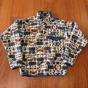 Patagonia Synchilla Snap T Fleece Pullover Womens XS Southwestern Aztec Tribal